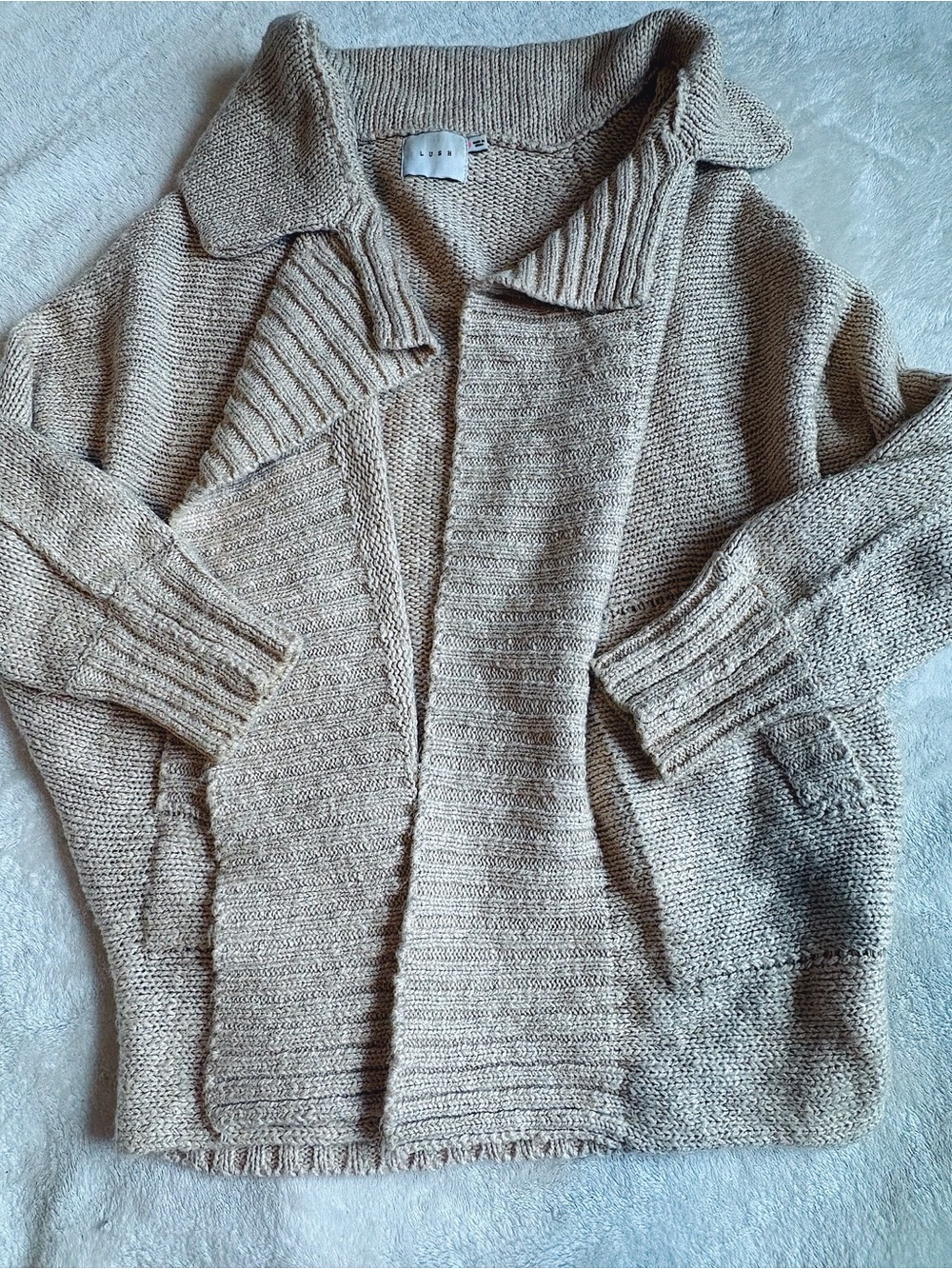 Lush Cream Cable Knit Cardigan